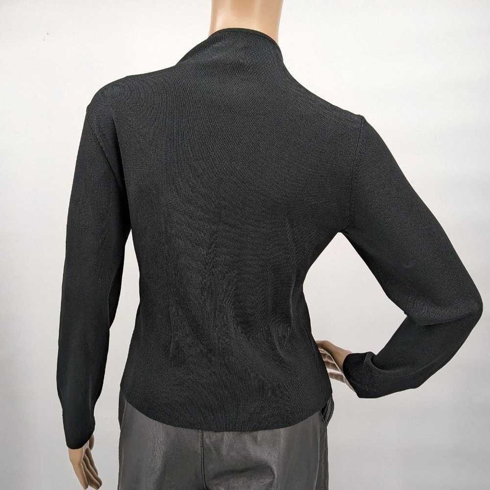 Vintage 90s y2k Black Ribbed Top Zip Front Faux L… - image 4