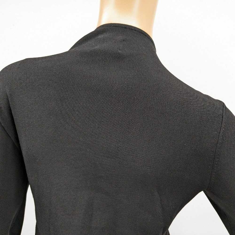 Vintage 90s y2k Black Ribbed Top Zip Front Faux L… - image 6