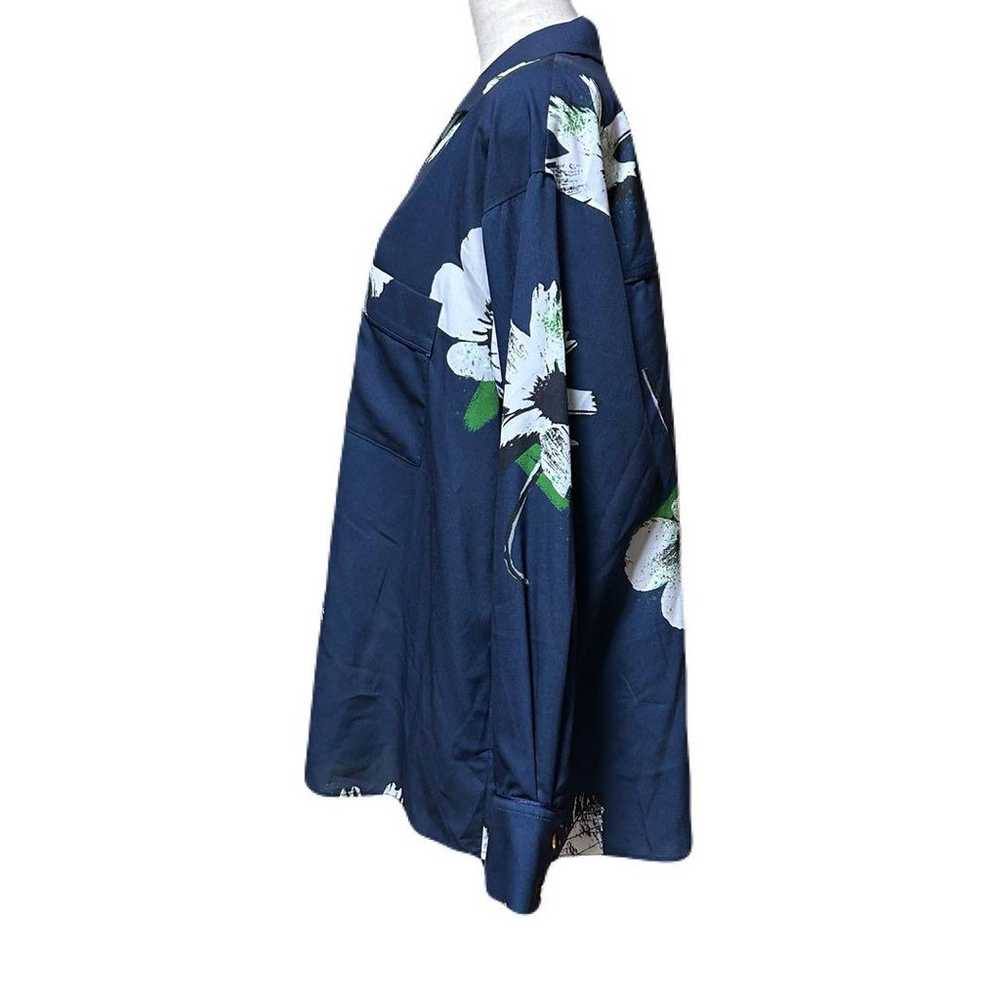 Excellent condition HERENCIA top shirt navy flowe… - image 4