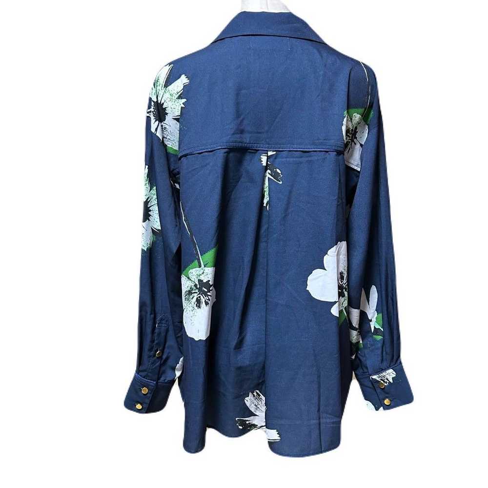 Excellent condition HERENCIA top shirt navy flowe… - image 5