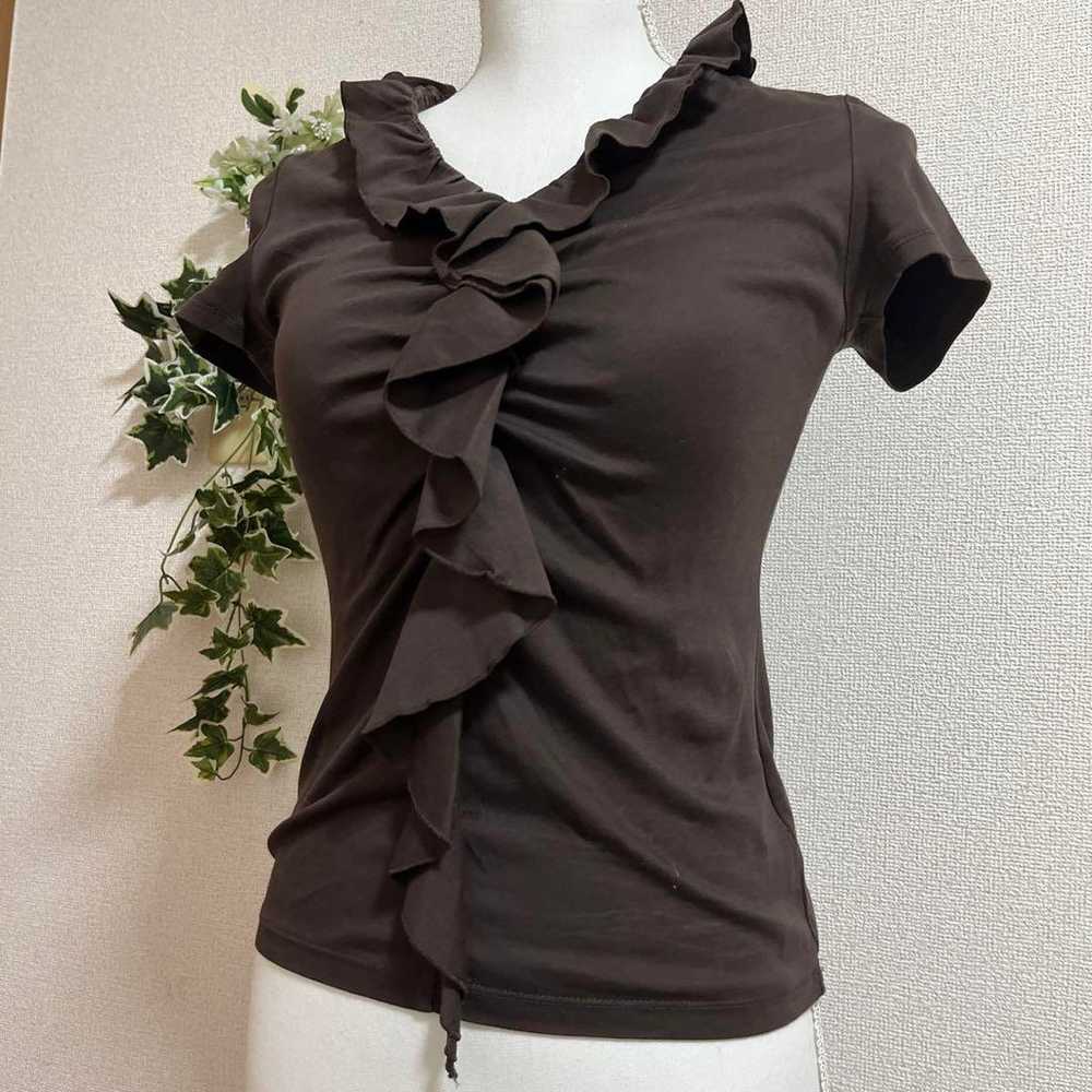 Fairy Grunge Dark Core Front Frill Cut T-shirt Br… - image 2