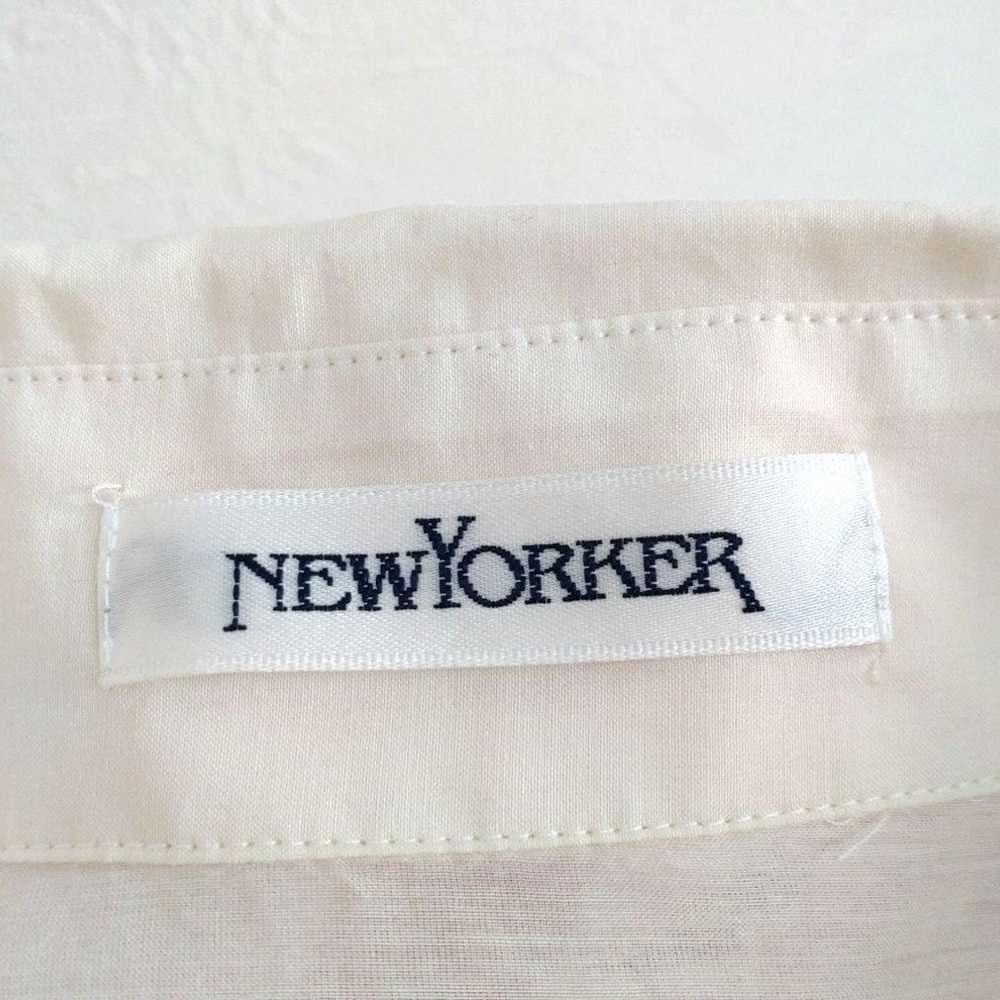 New Yorker Silk Cotton Pintuck Shirt Ivory Large … - image 2