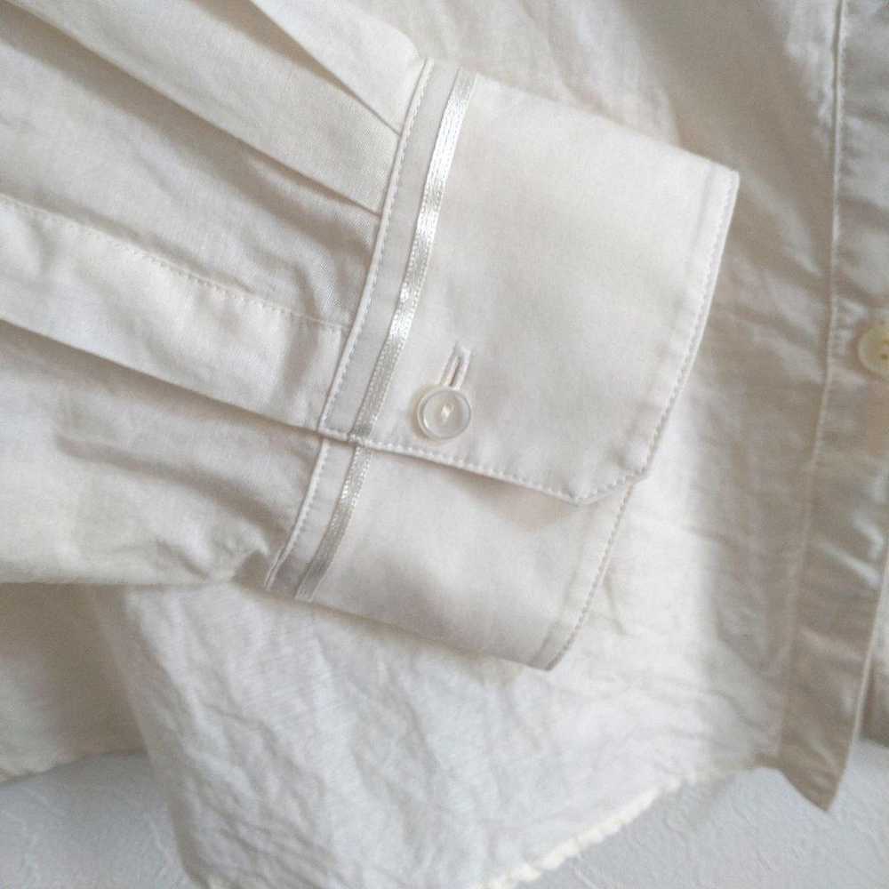 New Yorker Silk Cotton Pintuck Shirt Ivory Large … - image 6