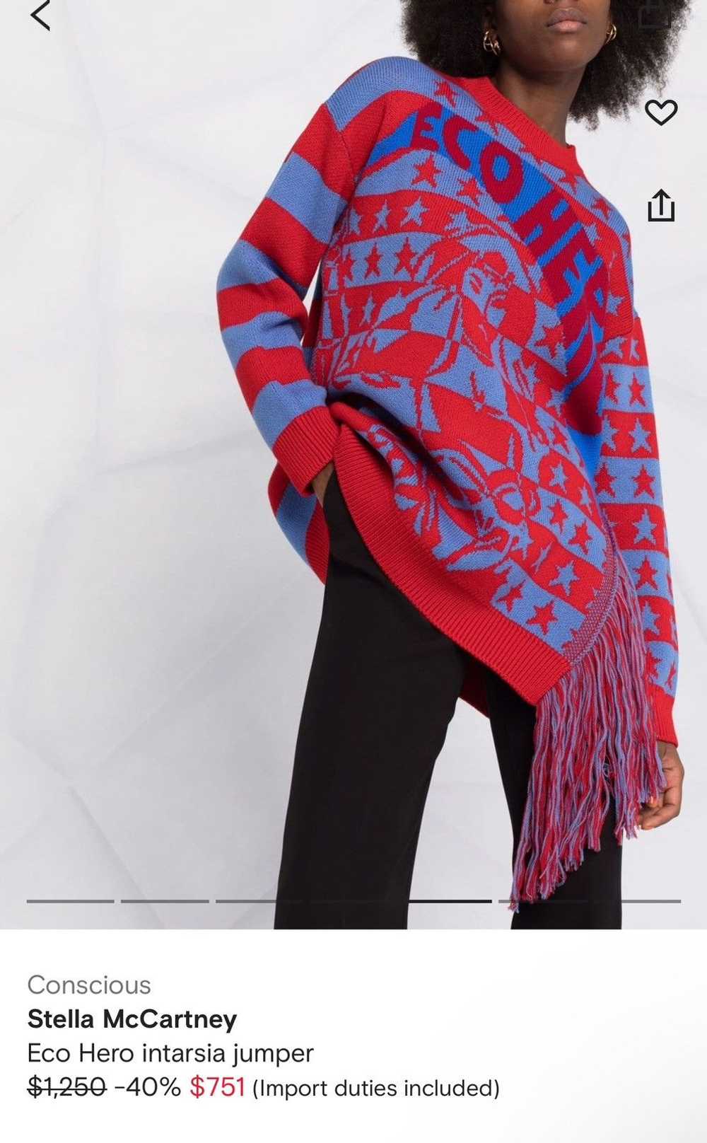 Stella McCartney $1,250 eco hero fringe knit swea… - image 2