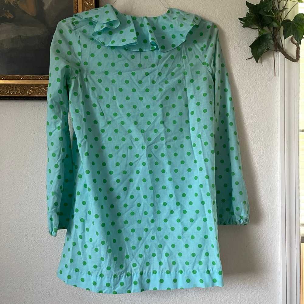 Vintage polka dot ruffle blouse - image 2