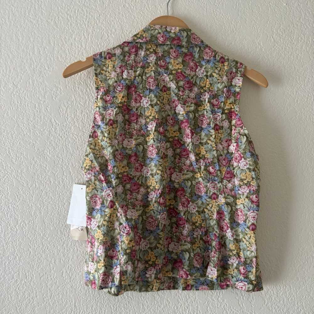 Jones New York country cotton floral blouse deads… - image 4