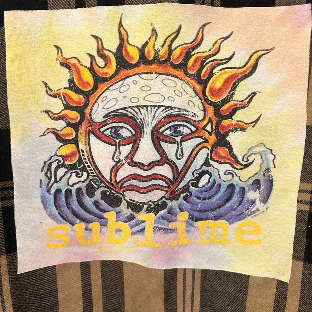 SUBLIME sun n waves tshirt upCycled flannel shirt… - image 2