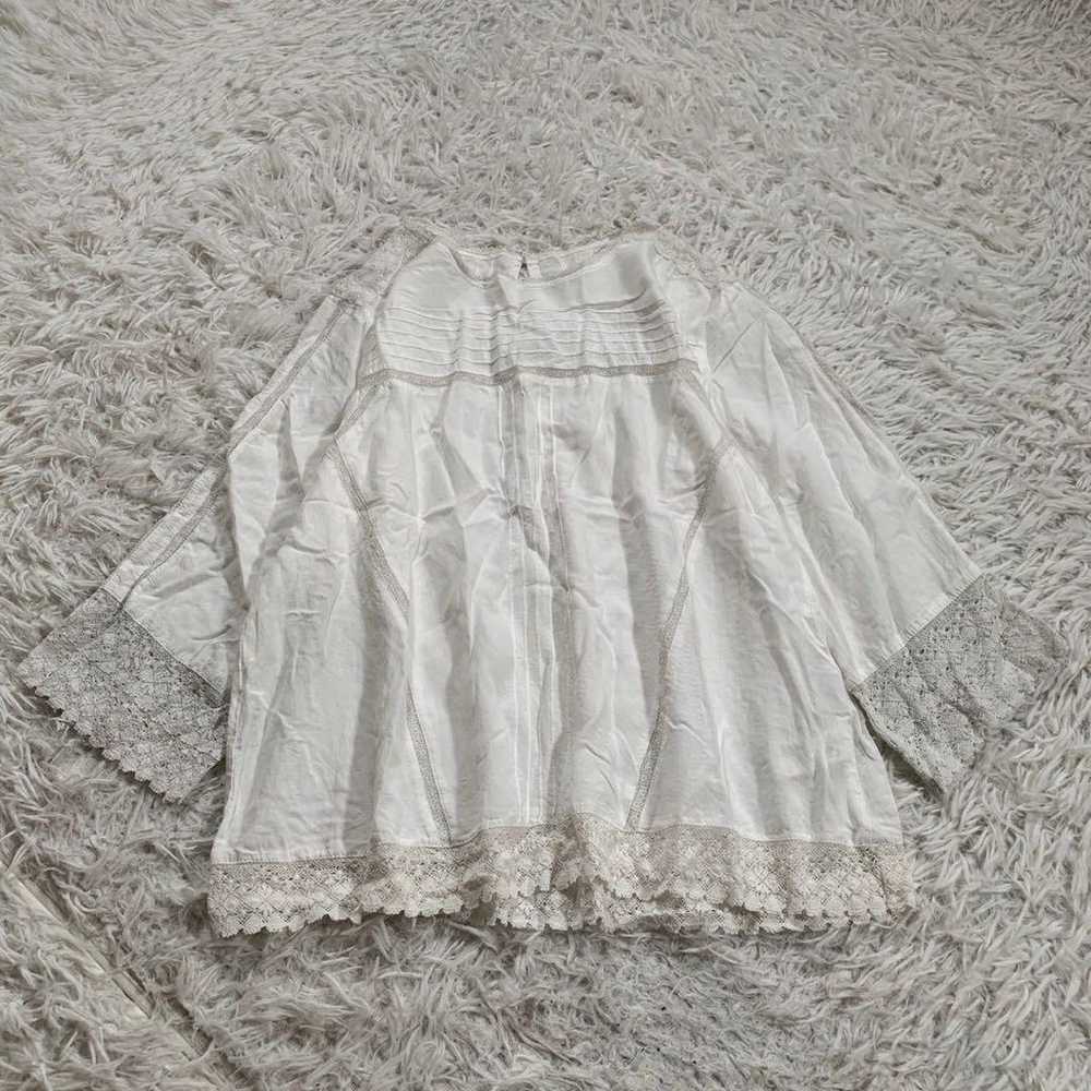 Sponting&Style (F) Cotton Floral Lace Blouse Shirt - image 2