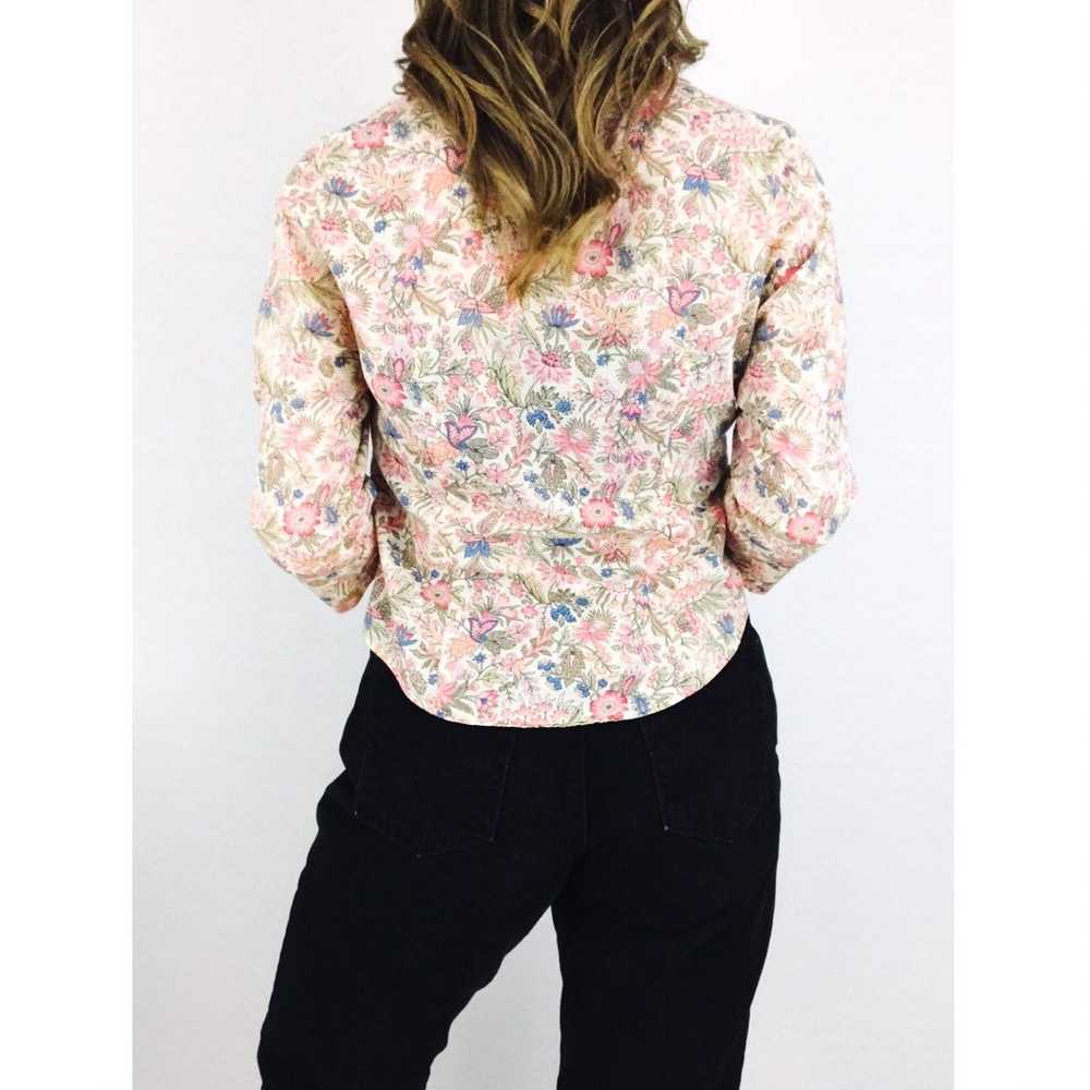 Vintage Button-Front Botanical Blouse - image 10