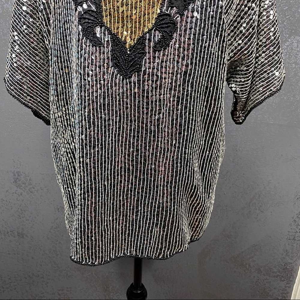 Vintage Mark & John II sequin beaded evening shirt - image 6