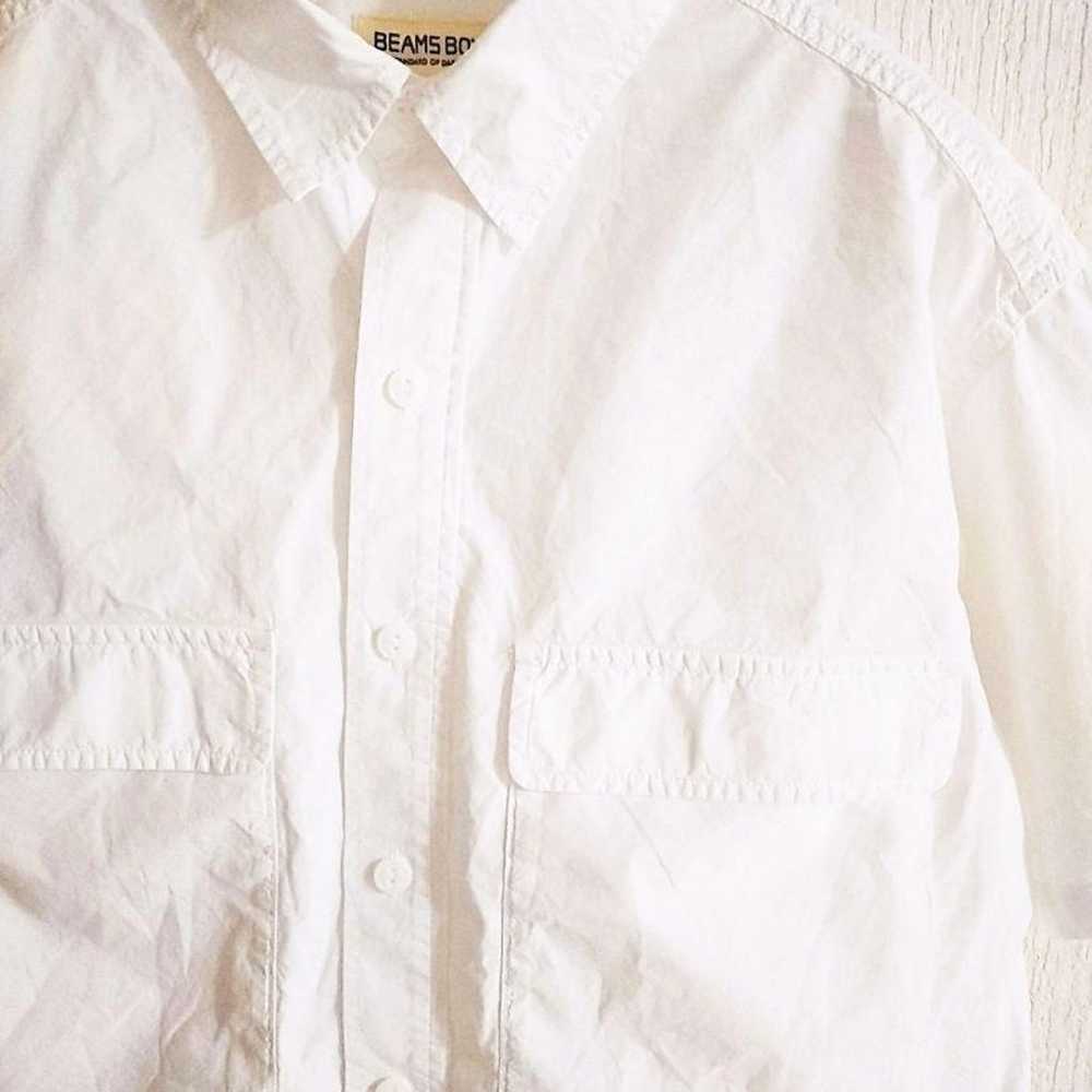 D221651 BEAMS BOY Double Flap Pocket Shirt White - image 4