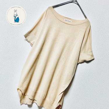 ■ Summer Knit Linen Cotton Beige Dolman Sleeve - image 1