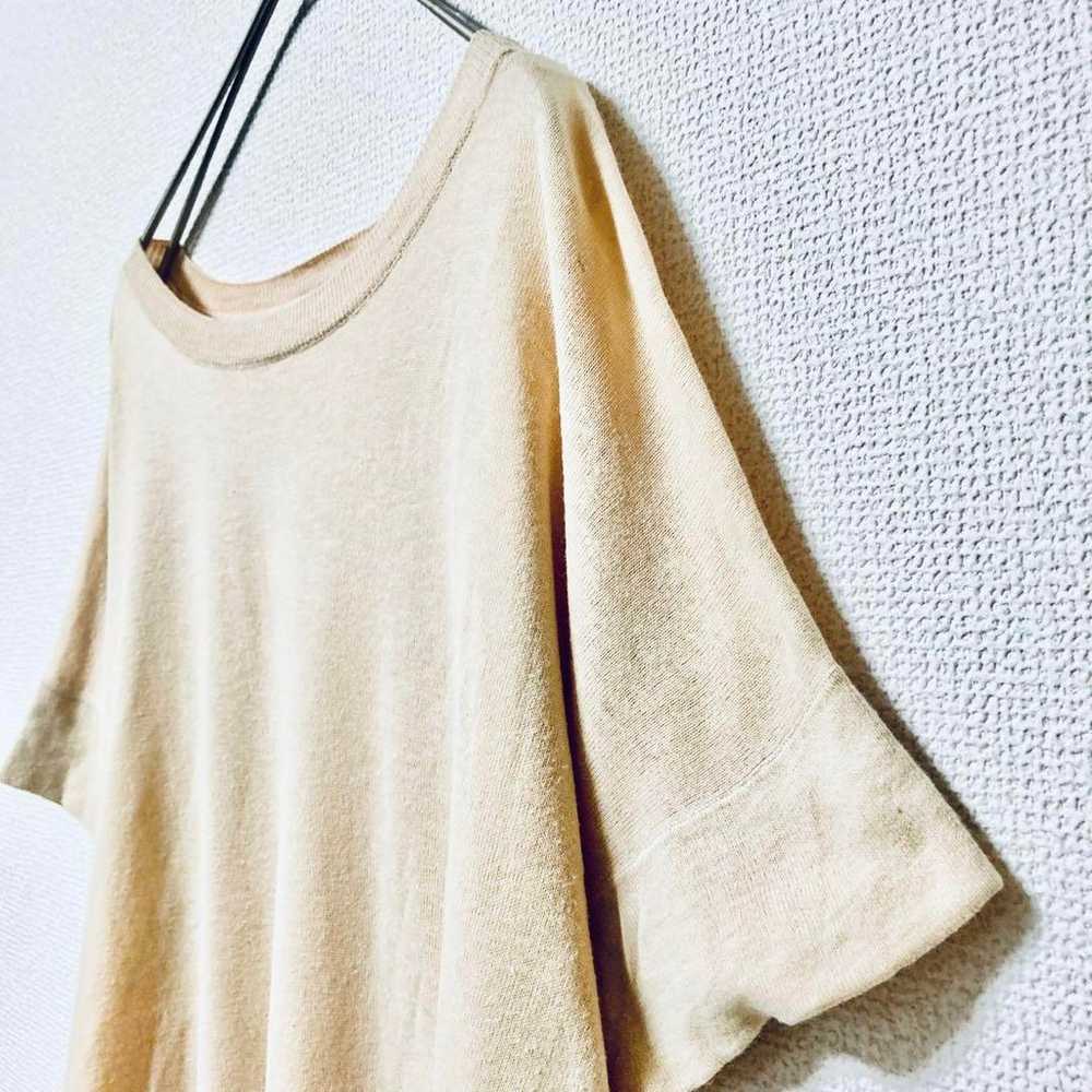 ■ Summer Knit Linen Cotton Beige Dolman Sleeve - image 3