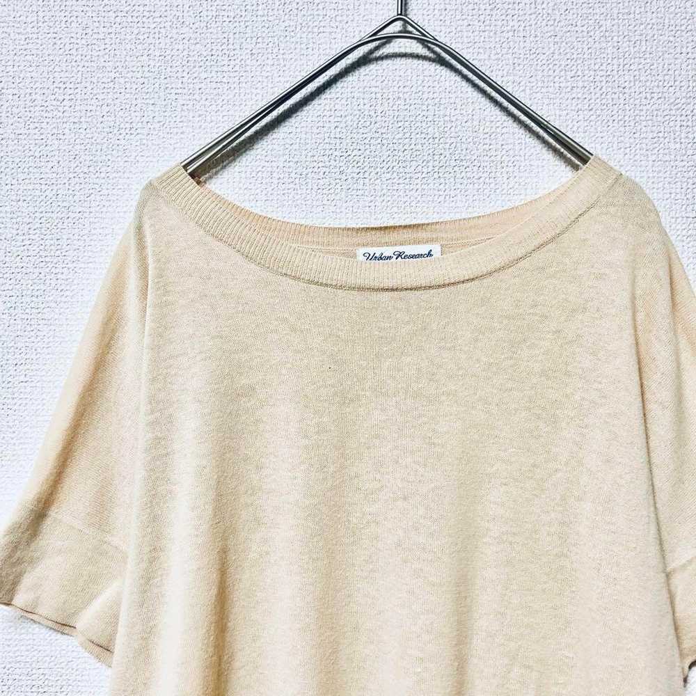 ■ Summer Knit Linen Cotton Beige Dolman Sleeve - image 4