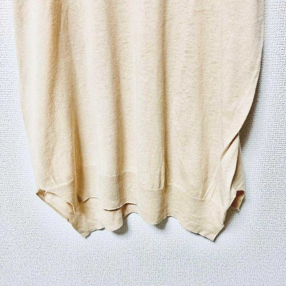 ■ Summer Knit Linen Cotton Beige Dolman Sleeve - image 7