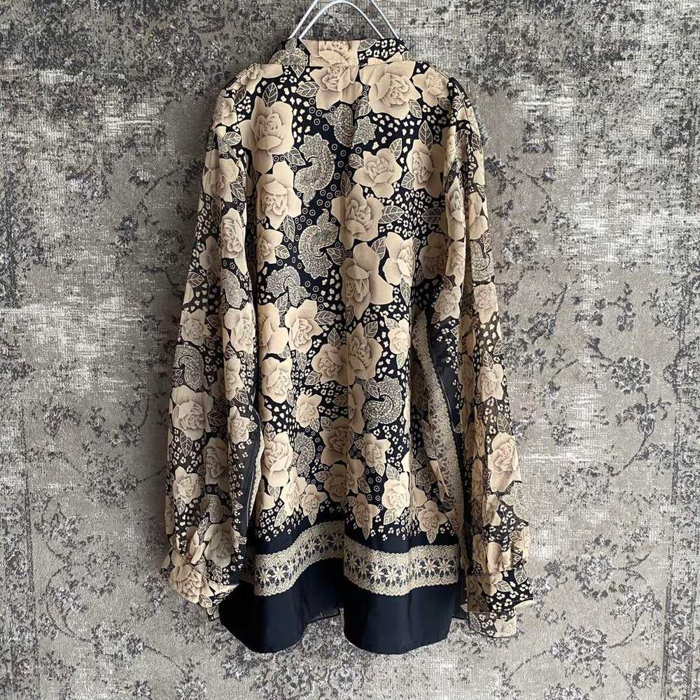 Floral pattern, rose long-sleeve shirt, blouse, t… - image 7