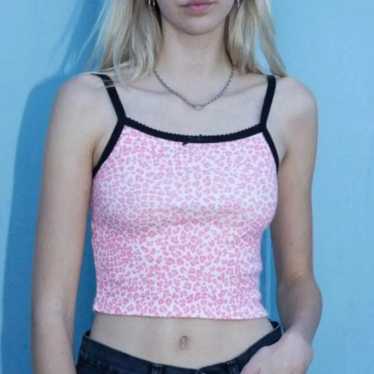 RARE Brandy Melville Pink Cheetah Tank