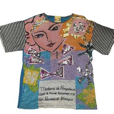 Rare 1980s Vintage Embellished Cotton Shirt by Jo… - image 1