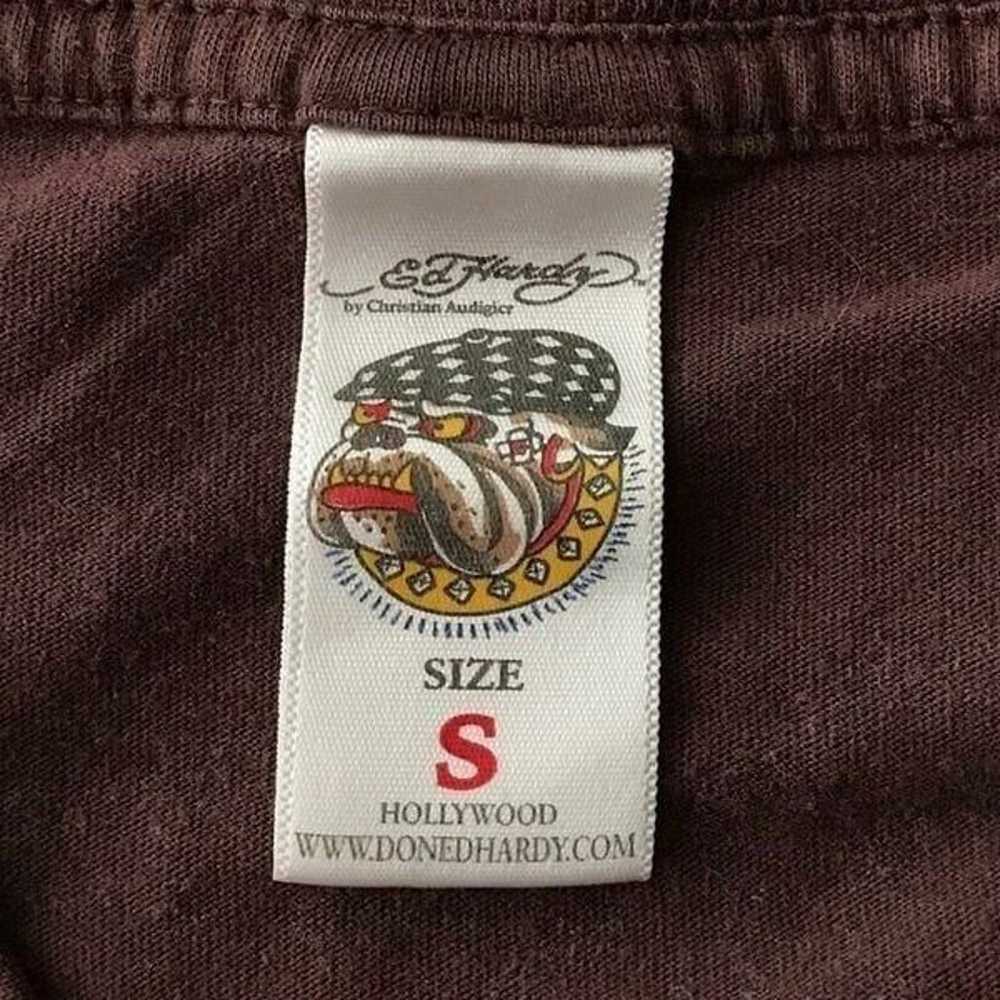 Vintage Y2K Ed Hardy Brown Grunge Streetwear Shor… - image 5