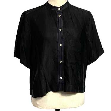 Forte Forte Black Short Sleeve Boxy Shirt Size 2 - image 1