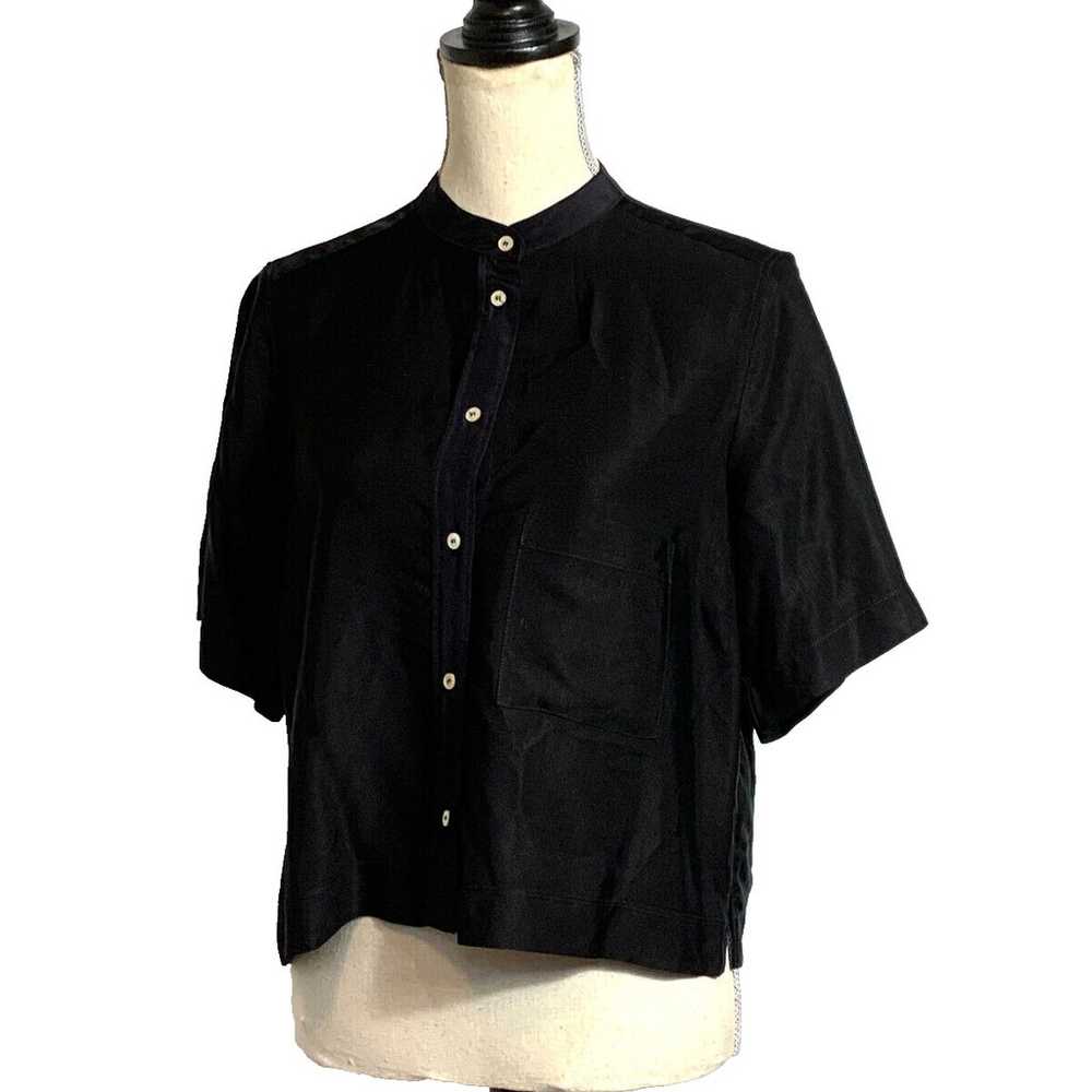 Forte Forte Black Short Sleeve Boxy Shirt Size 2 - image 2