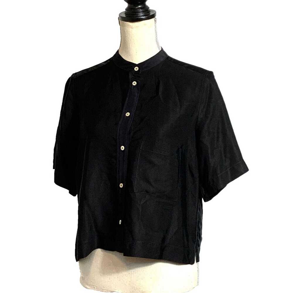 Forte Forte Black Short Sleeve Boxy Shirt Size 2 - image 4