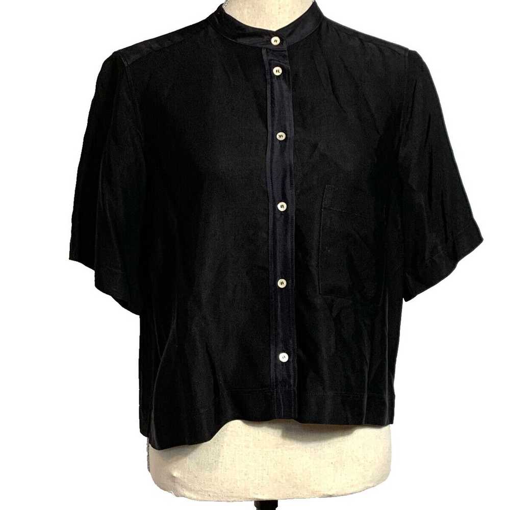 Forte Forte Black Short Sleeve Boxy Shirt Size 2 - image 9