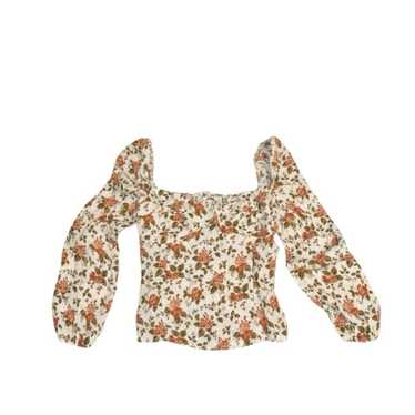 Reformation Reign Floral Print Long Sleeve Top Bl… - image 1