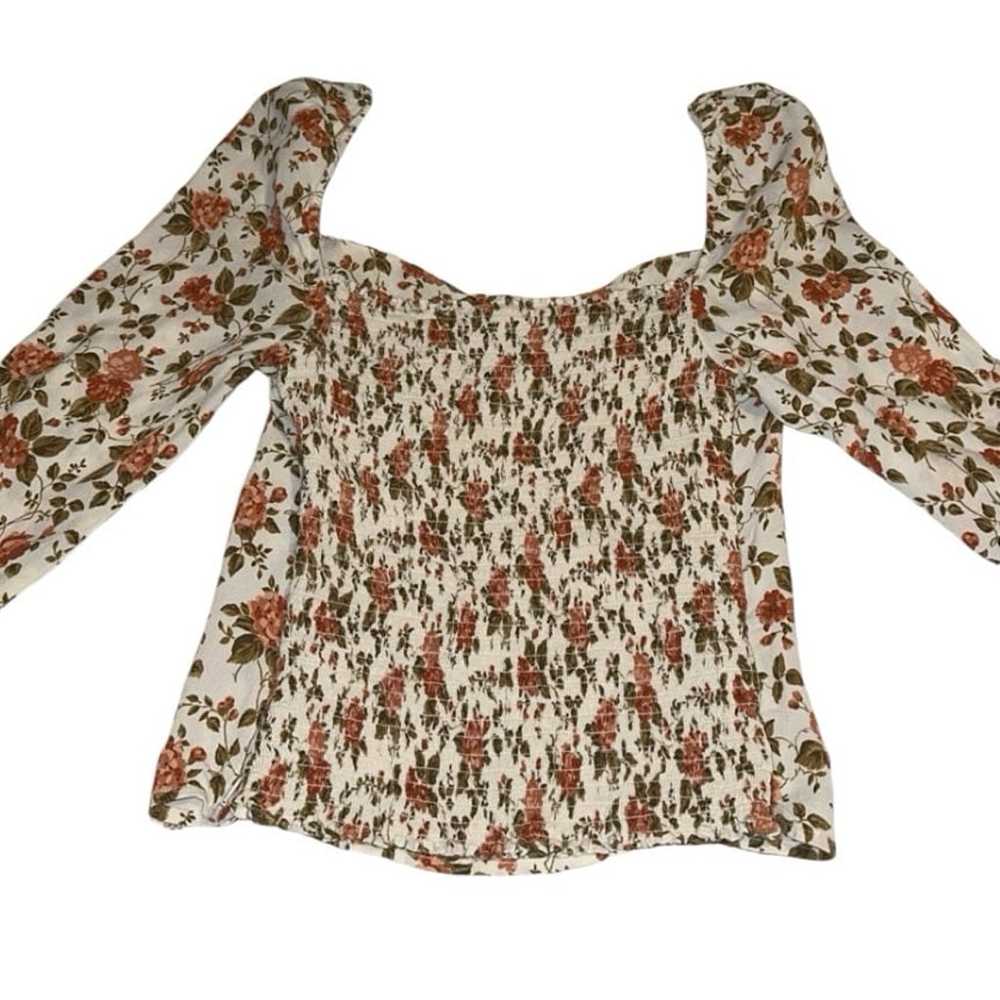 Reformation Reign Floral Print Long Sleeve Top Bl… - image 7