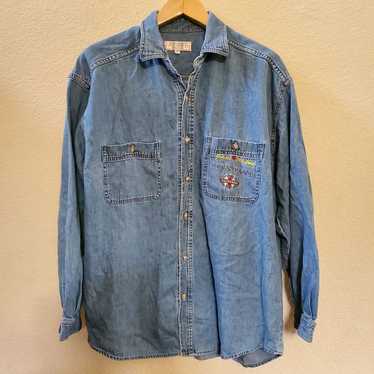 Vtg Guess By Georges Marciano Denim Top