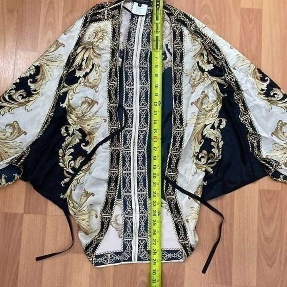 Vintage Luisa Spagnoli Silk Blouse Black Gold Wom… - image 6