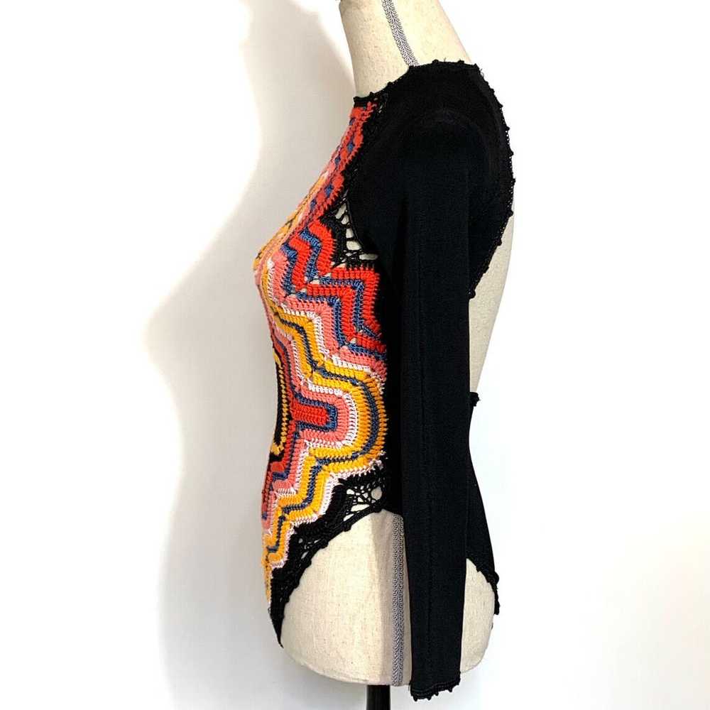 Adam Selman Intermix Black Multicolor Long Sleeve… - image 11