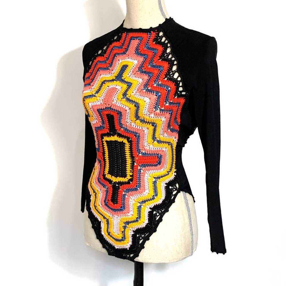 Adam Selman Intermix Black Multicolor Long Sleeve… - image 12