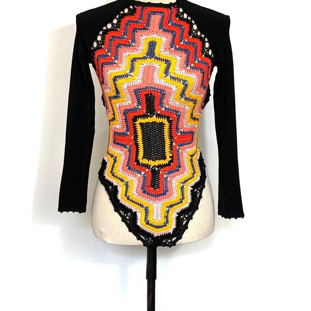 Adam Selman Intermix Black Multicolor Long Sleeve… - image 5