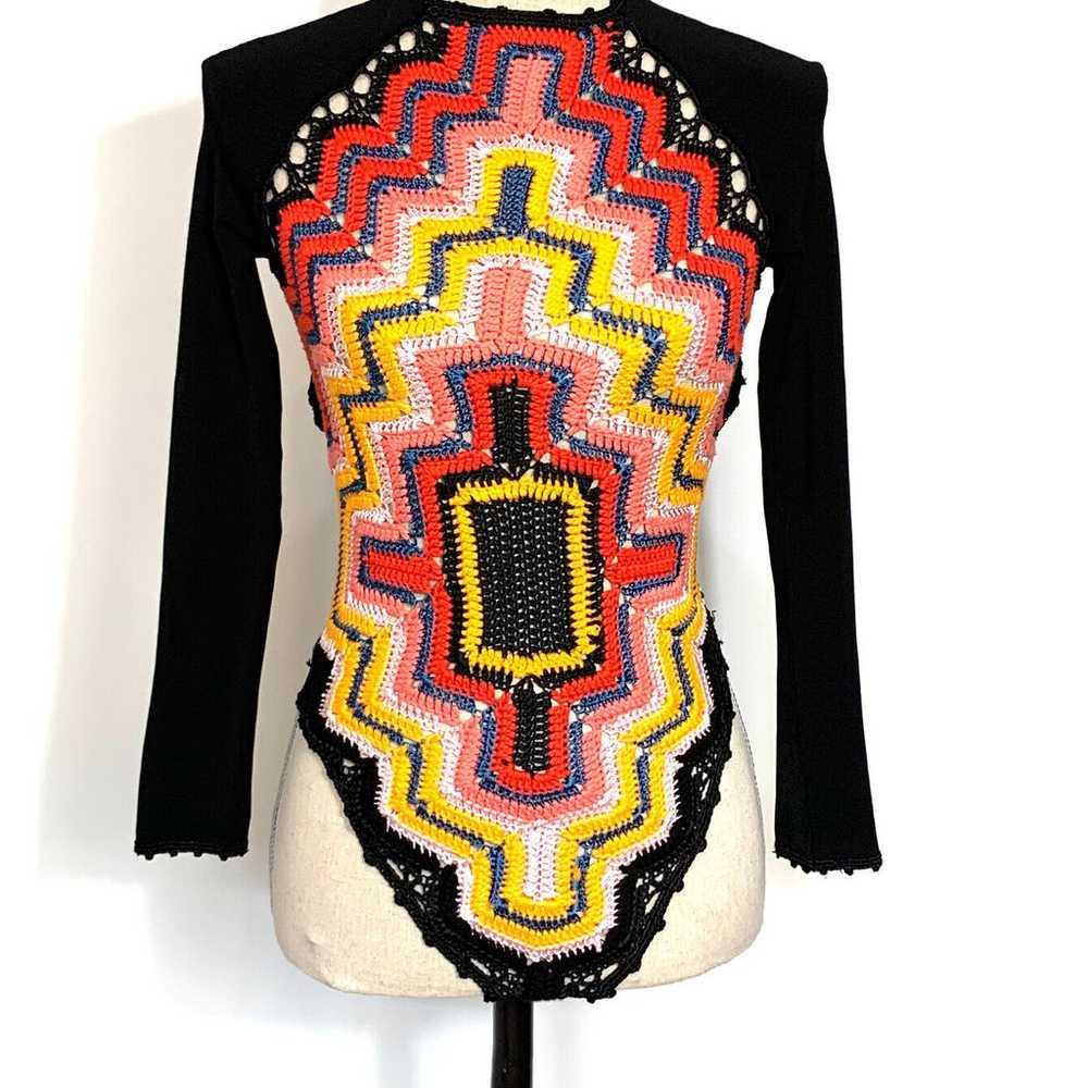 Adam Selman Intermix Black Multicolor Long Sleeve… - image 6