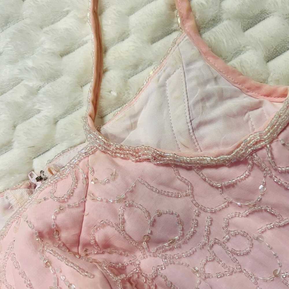 Vintage Y2K Beaded Pink Bustier - image 4