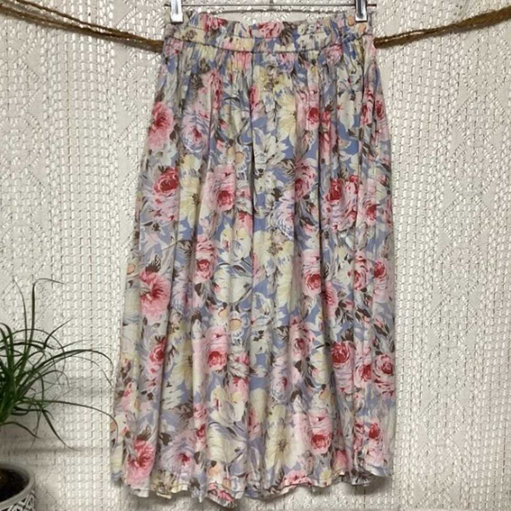 Vintage Women's Skirt Size 38/40 Floral Print Ela… - image 3