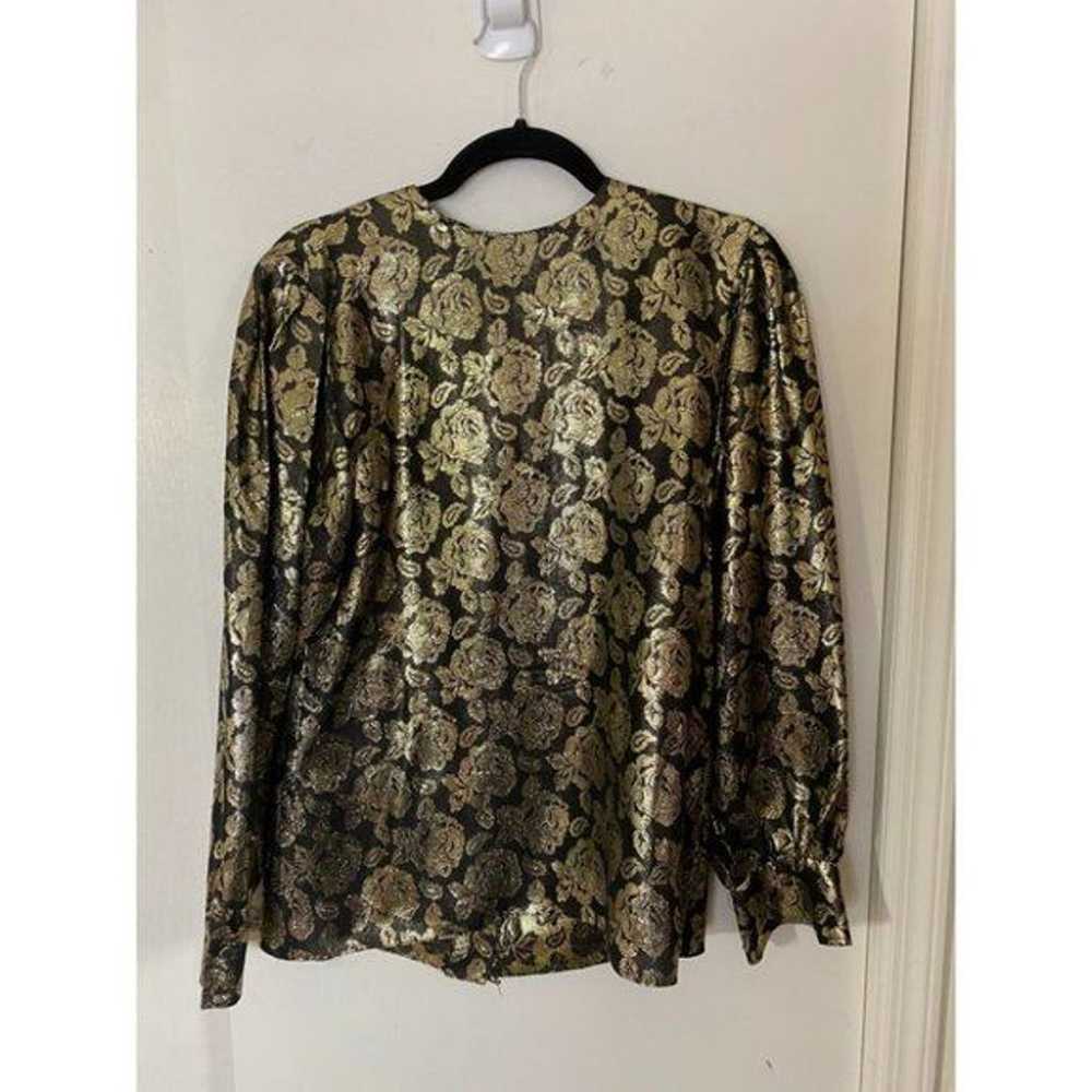 GLORIA SACHS Vintage Gold Rose Top Size - image 2