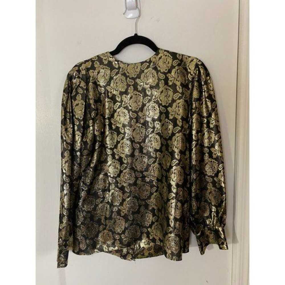 GLORIA SACHS Vintage Gold Rose Top Size - image 3