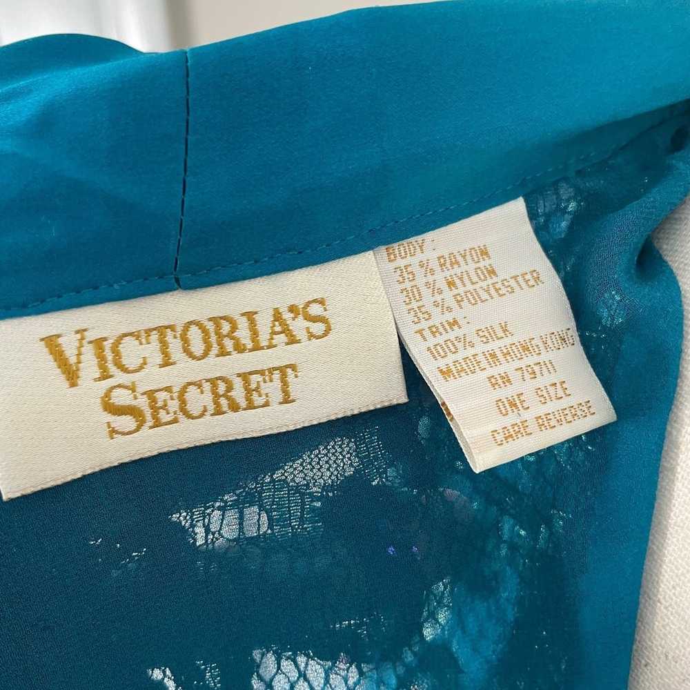 Vintage Victoria’s Secret Teal Silk Chiffon Sequi… - image 11