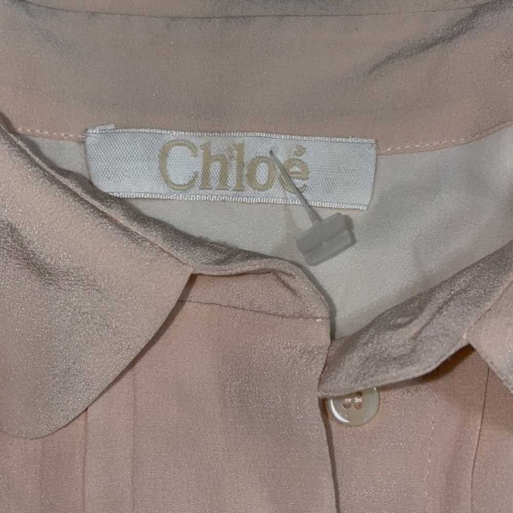 Gorgeous vintage Chloe silk sleeveless pink and c… - image 10