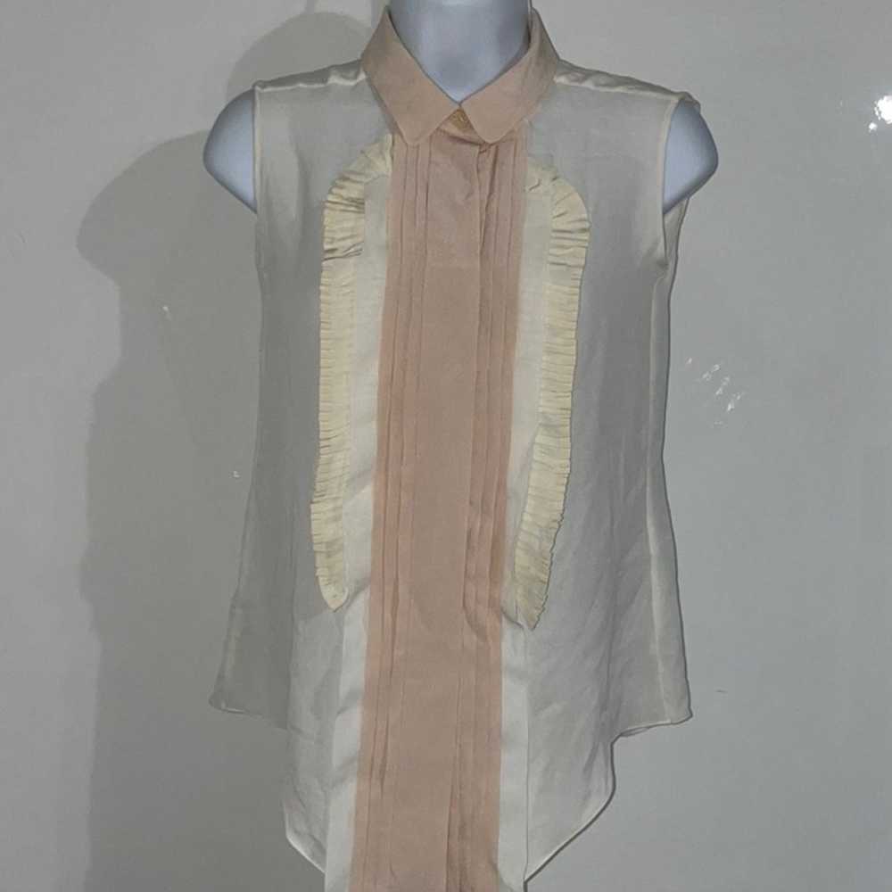 Gorgeous vintage Chloe silk sleeveless pink and c… - image 9