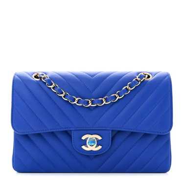 CHANEL Caviar Chevron Quilted Small Double Flap Bl