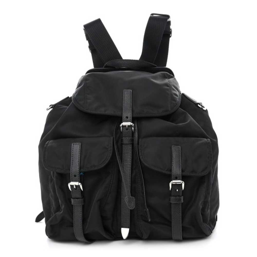 PRADA Nylon Vela Saffiano Medium Backpack Black - image 1