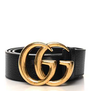 GUCCI Textured Dollar Calfskin Double G 40mm Belt 