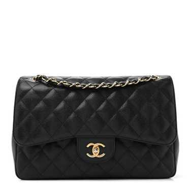 CHANEL Caviar Quilted Jumbo Double Flap Black - image 1