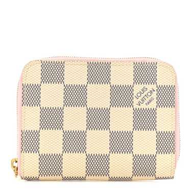 LOUIS VUITTON Damier Azur Zippy Coin Purse Rose B… - image 1