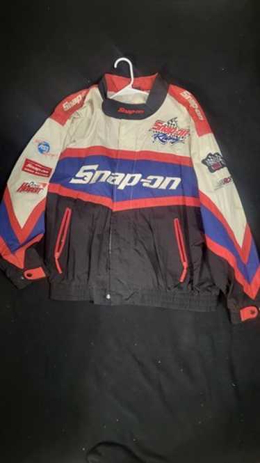 90's 入手困難 SNAP-ON レーシング スタジャン ボンバーJKT Vintage Snap On Racing Jacket Mens xxl Red Black Embroidered