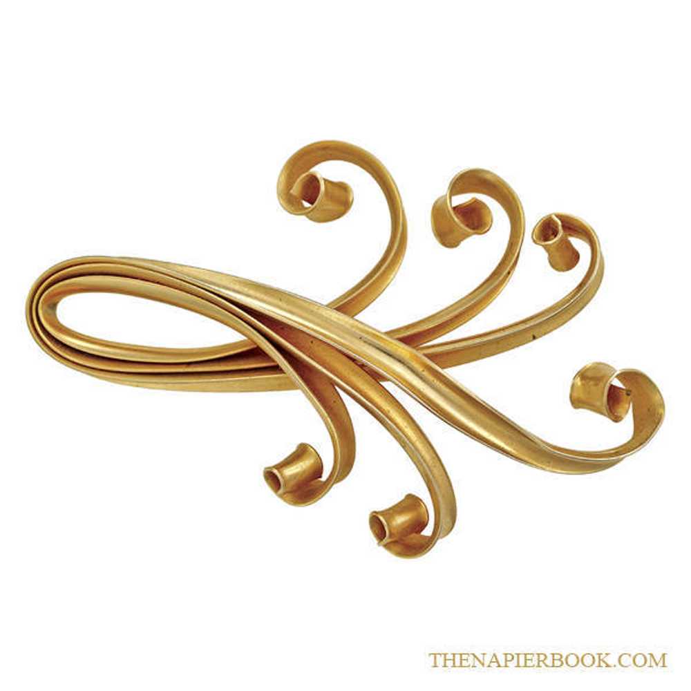 Napier Asian-inspired Gold-tone Brooch - image 1