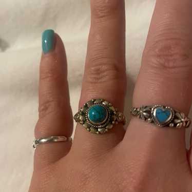 Vintage silver and turquoise ring - image 1